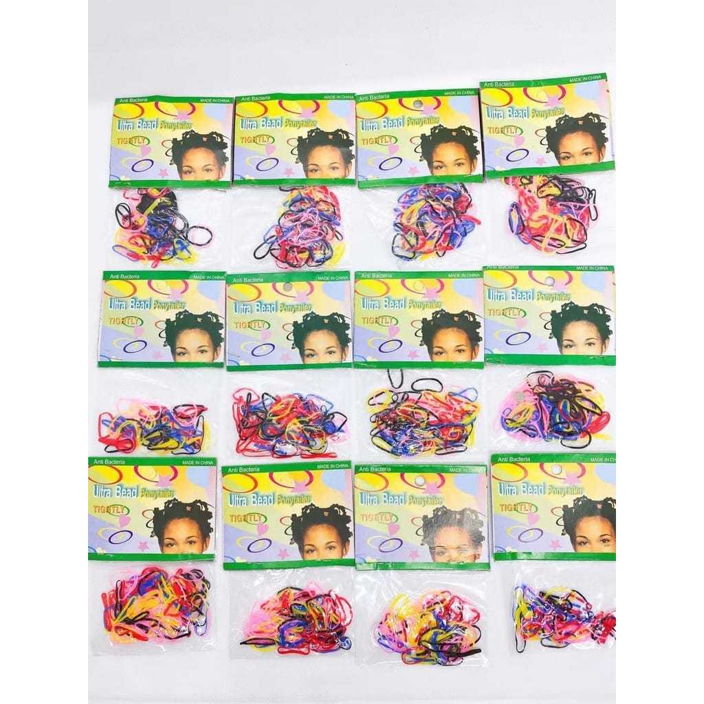 Kit 60 Pacotes de Elásticos Mini de Silicone Rabicó Prendedor de Cabelo Pacotinhos