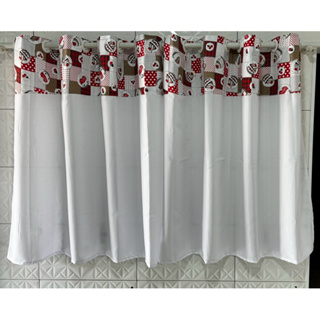 Cortina de Cozinha 2,80 x 1,20 Oxford Estampado janela vitro em Oferta na Shopee