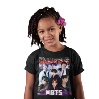 Camiseta Infantil Kpop BTS Blusa Algodão Unissex em Oferta na Shopee