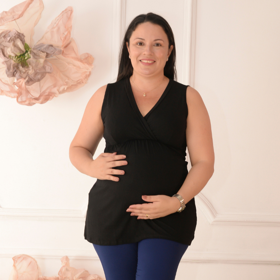 Blusa Bata Regata Para Gestante Roupas de Grávida Estilosa Para Amamentação Confortável Promoção