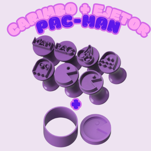 Carimbo + Ejetor para Doces e Brigadeiros Modelo Pac Man