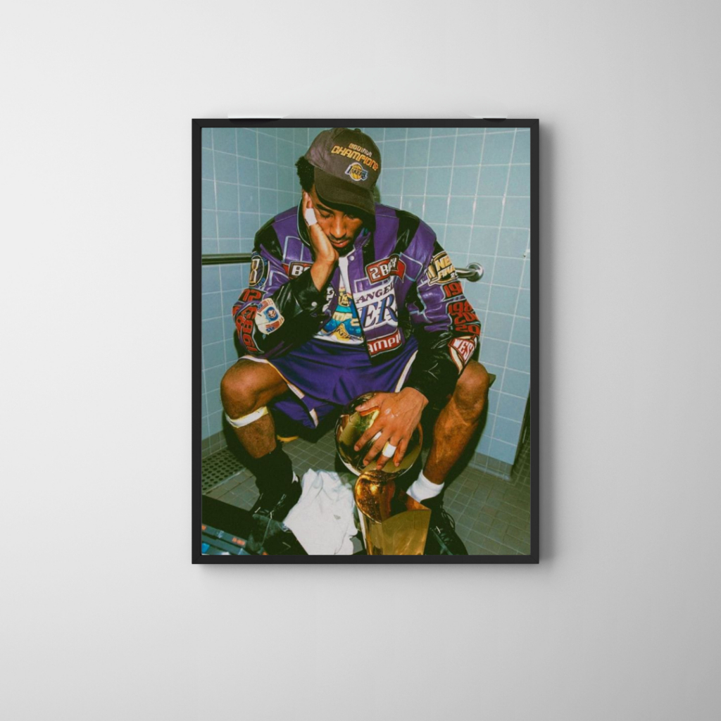 Placa decorativa - Kobe Bryant - Los Angeles Lakers - Basquete - Foto icônica da Lenda - Idolo - Black Mamba - NBA - MVP