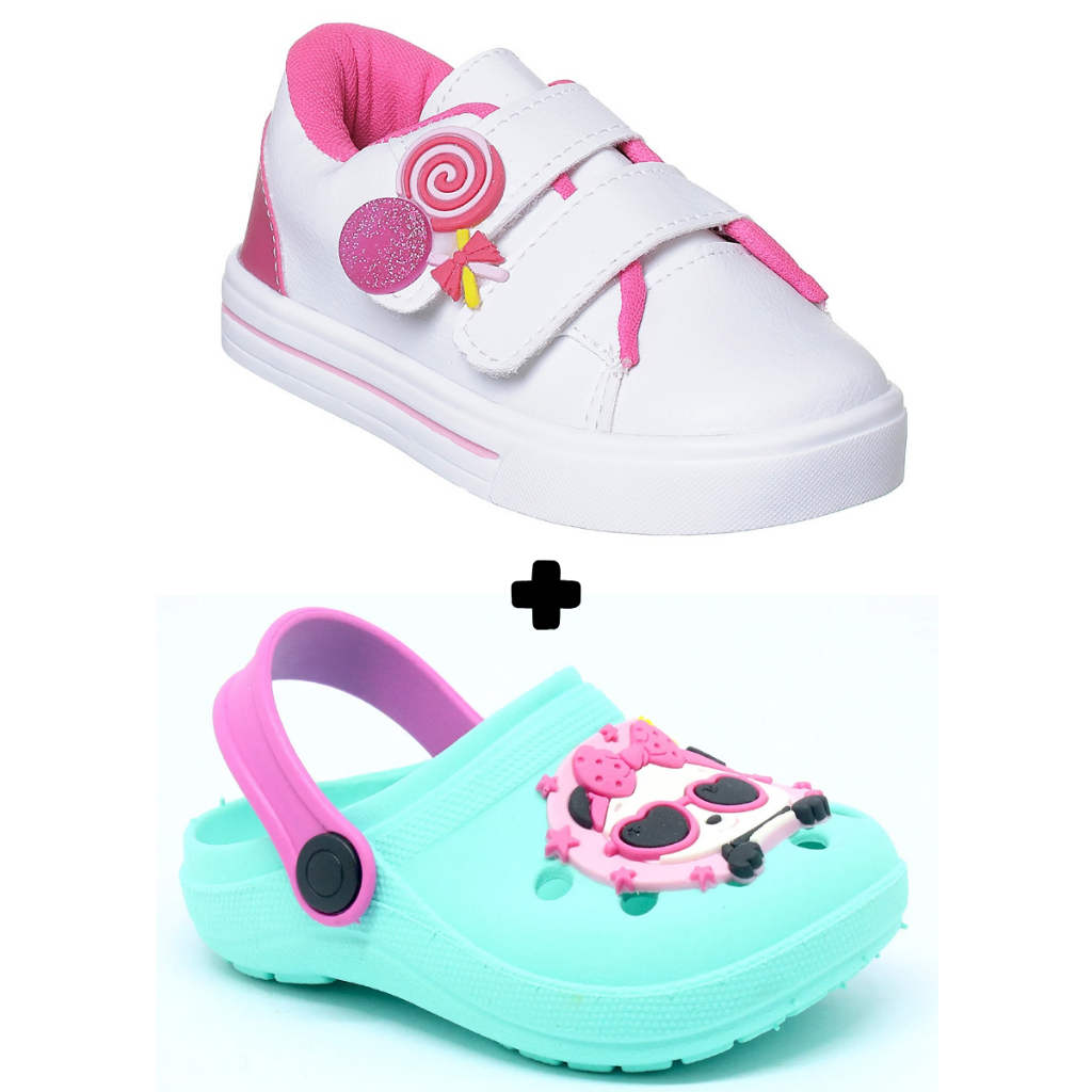 tênis infantil menina mais babuche infantil menina promoção escolar de verão