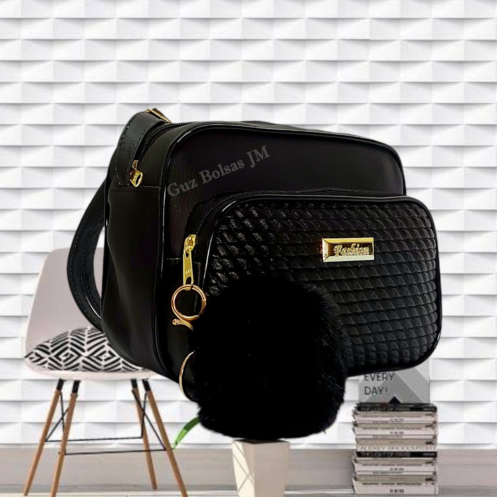 Bolsa Feminina Alça Transversal Com Regulagem Estampa Moderna Linda 3 ZÍPER