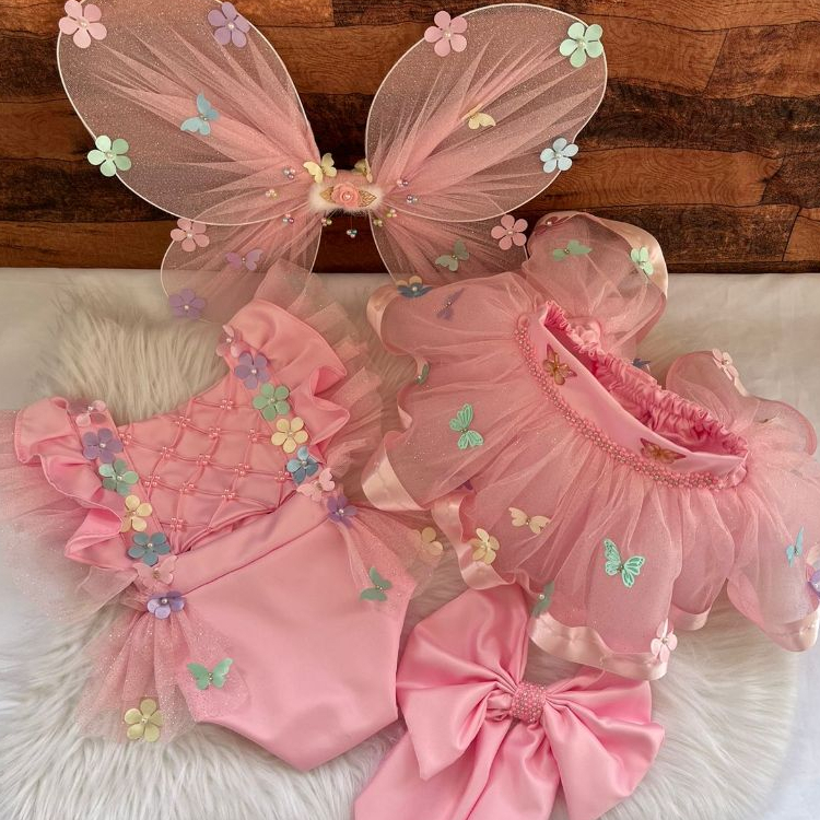 Romper jardim encantado (Rosa) em Oferta na Shopee