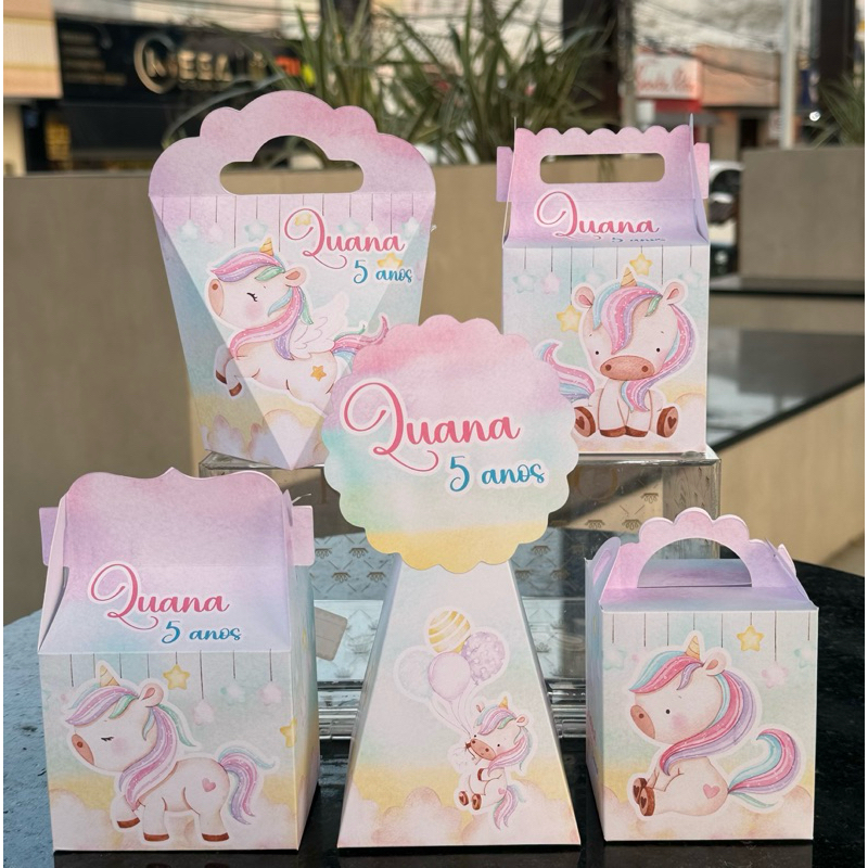 Personalizados unicórnio (PEGUE E MONTE) - kit festa - lembrancinha - aniversario - caixinhas personalizadas