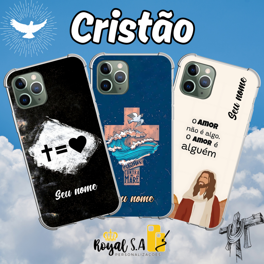 Capinha personalizada Cristão/ Religião/ Jesus Cristo para Samsung/ Iphone/ Motorola/ Xiaomi/ Realme em Oferta na Shopee