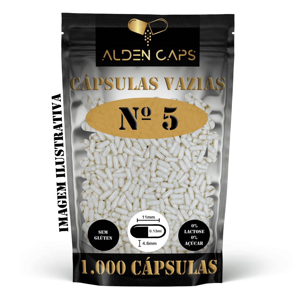 1.000 Cápsulas Vazias de Gelatina Nº 5 (60mg)