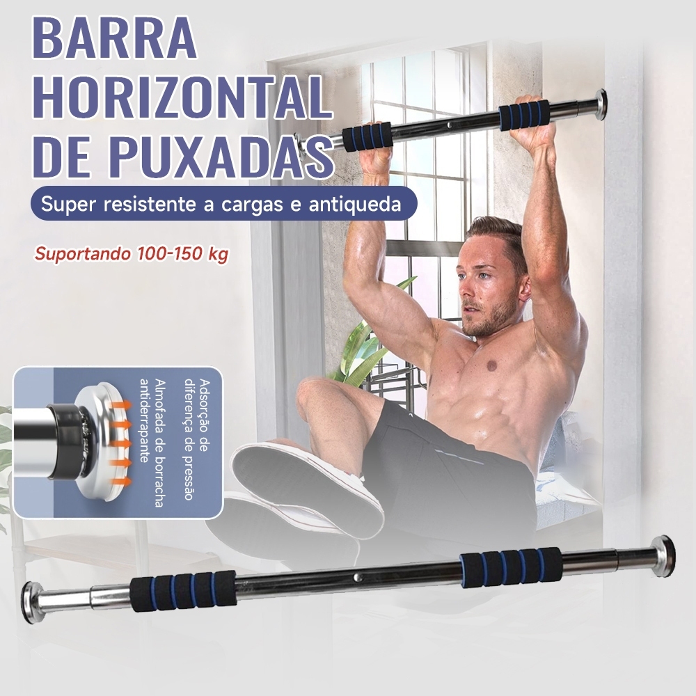 Barra Fixa Flexão Porta Apoio Regulável 64 a 100 Cm