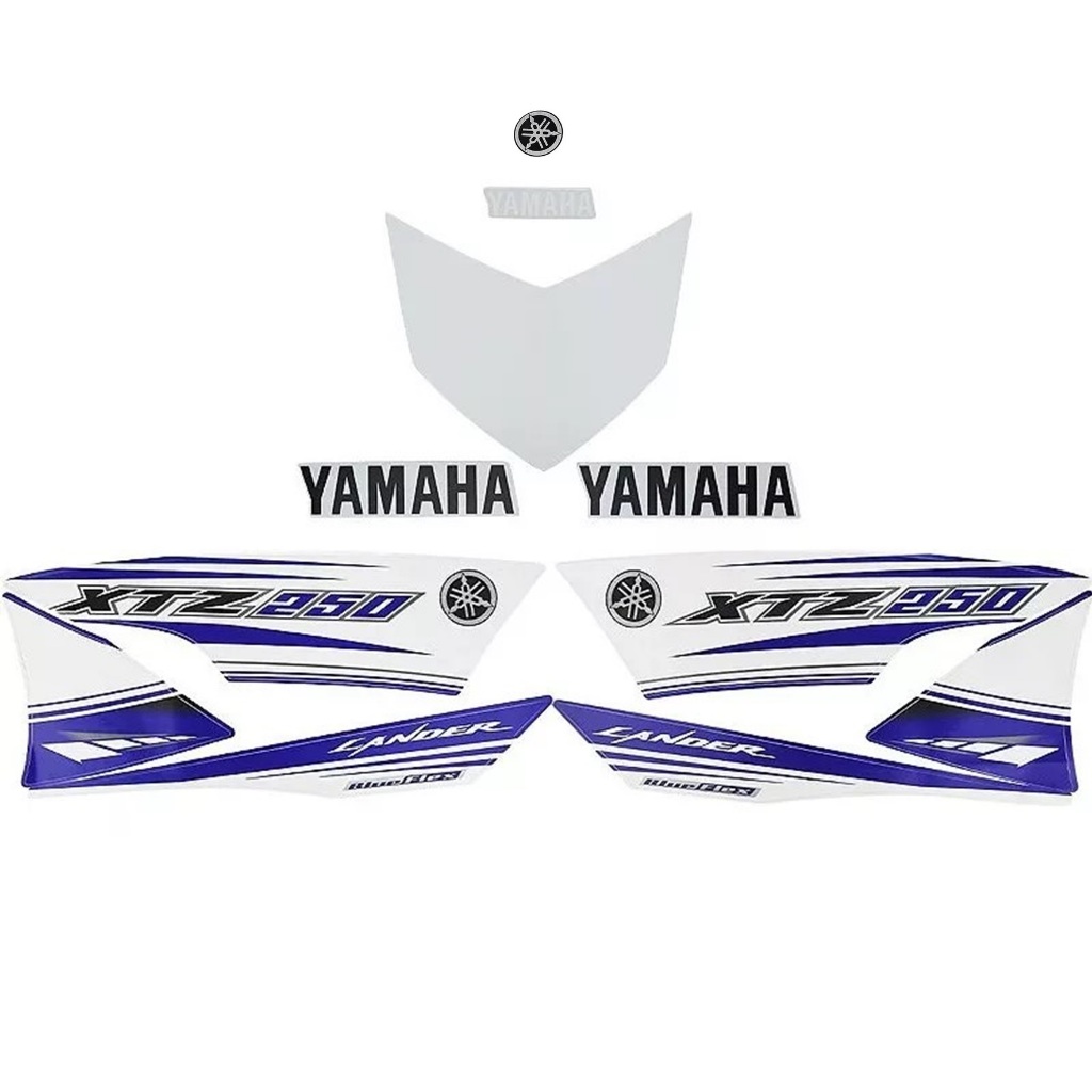 Jogo Adesivos Kit Faixa Completo Xtz 250 Lander 2017 Azul