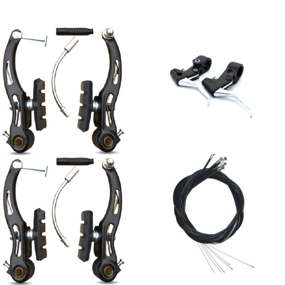 kit Freio V-brake de Alumínio Preto  para bicicleta Bike Com Manete E Cabos completo em Oferta na Shopee