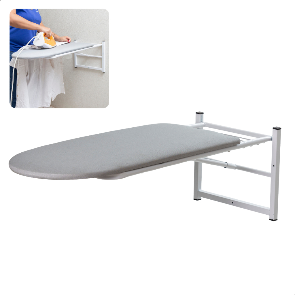 Tabua Mesa De Passar Roupa  De Parede Articulada Em Aço e Pintura Anticorrosiva em Oferta na Shopee