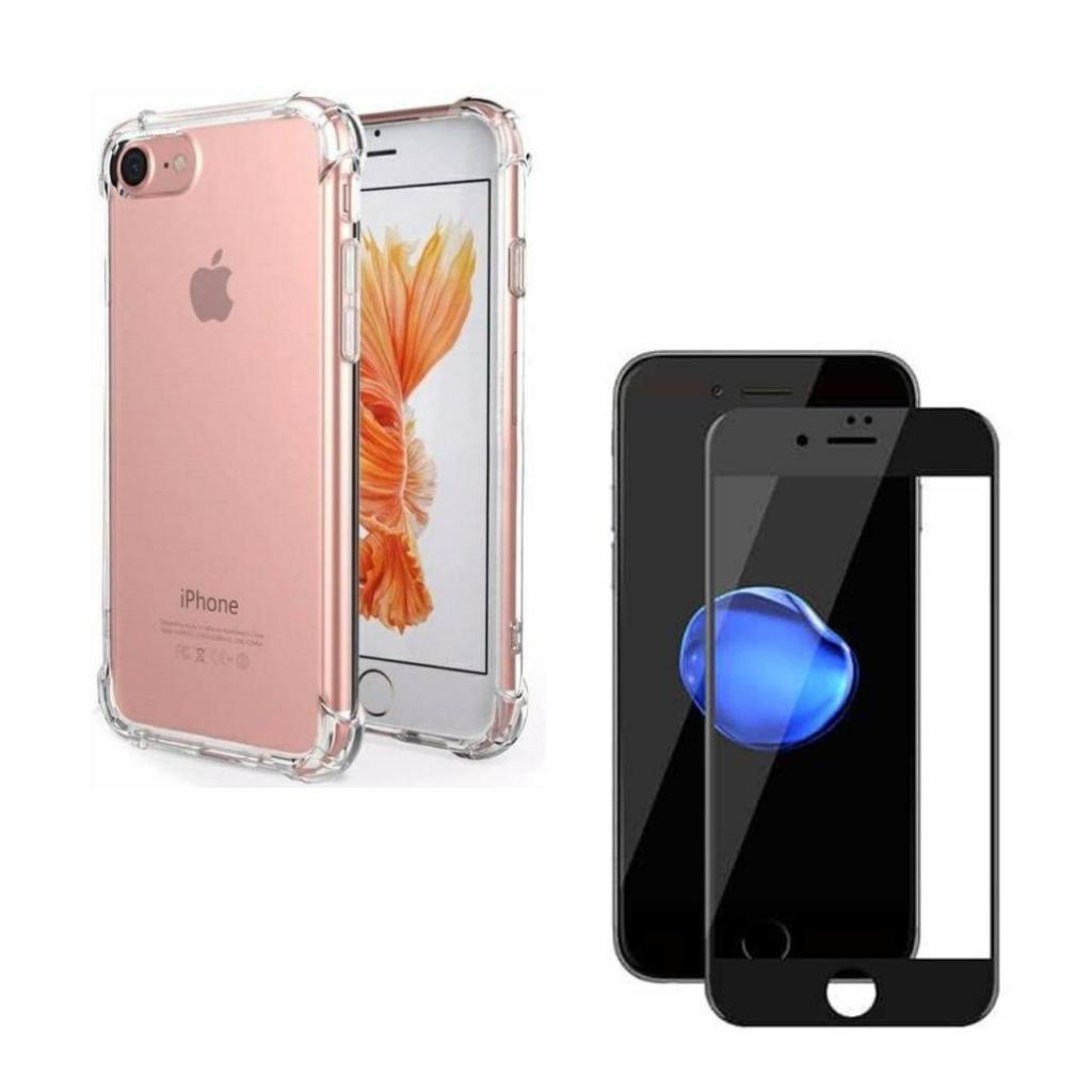 Capa Anti Impacto Transparente Para iPhone 7/8 Normal Iphone SE 2020 + Película 3D Vidro Temperado em Oferta na Shopee