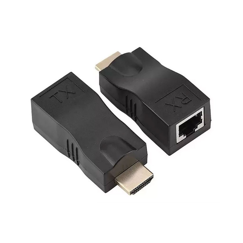 Extensor Conversor Hdmi Rede Rj45 Monitor Tv Notebook Dvd Hdmi 4k 30 Metros Cat5e/6
