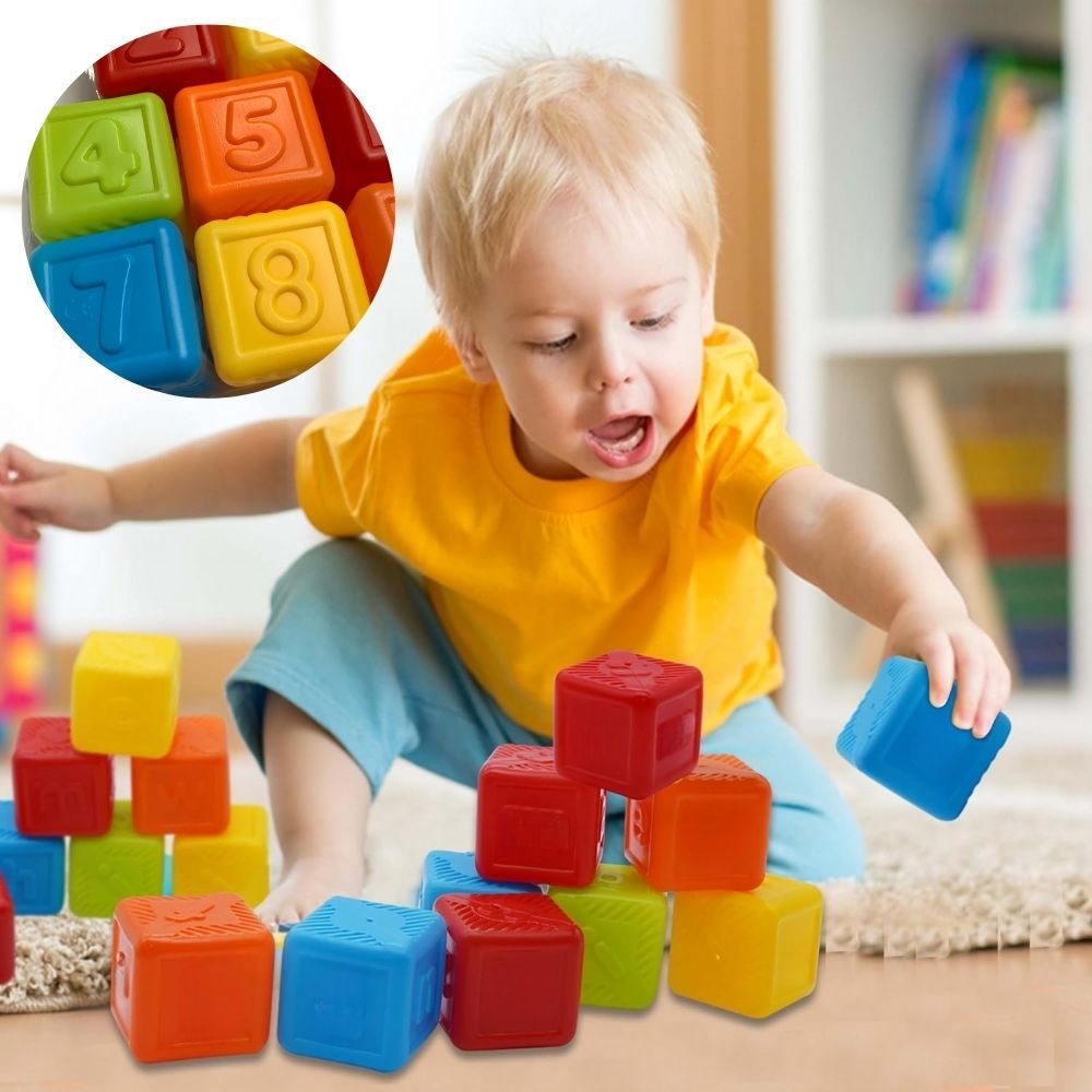Cubos Coloridos Empilhaveis Educativo Bloco Números Animais 0 ao 9 Cubo Brinquedo para Bebe TOYMIX em Oferta na Shopee