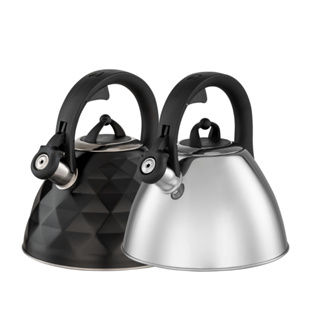 Chaleira de Inox com Apito Brinox 3 L Black Diamond e Jasmin com Indução em Oferta na Shopee