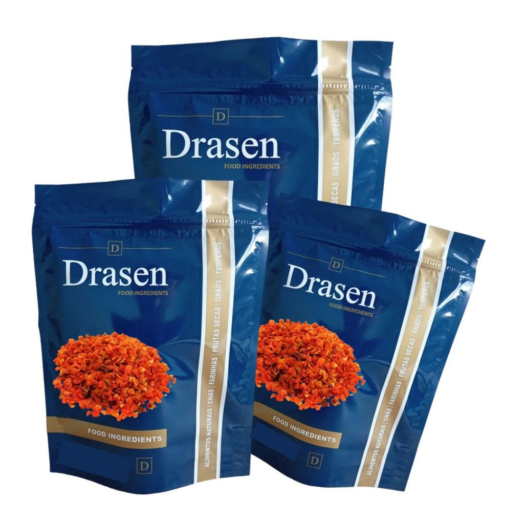 Kit 3kg Cenoura Em Flocos - Drasen Food