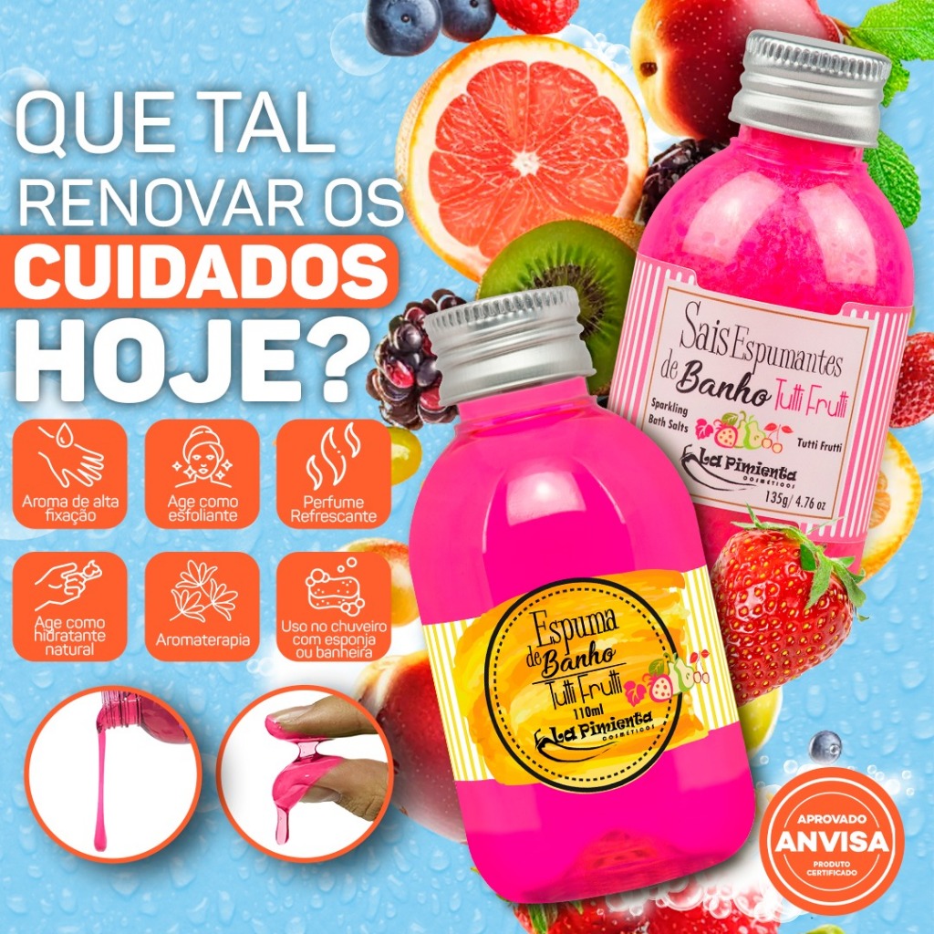 KIT SAIS E ESPUMAS DE BANHO SENSUAL E RELAXANTE PARA BANHEIRA OU CHUVEIRO