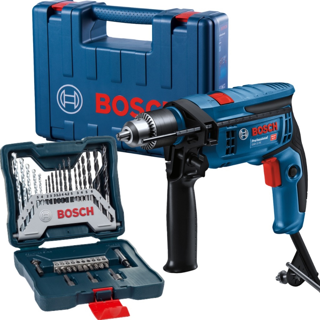 Furadeira Impacto Parafusadeira Bosch GSB 13 RE 750w 127v + Brocas e Bits X-Line 33 PCs + Maleta em Oferta na Shopee