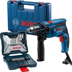 Furadeira Impacto Parafusadeira Bosch GSB 13 RE 750w 127v + Brocas e Bits X-Line 33 PCs + Maleta