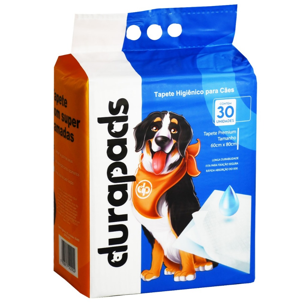 Tapetes Higiênico 30 UN 60x80 cm para cães