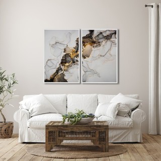Quadro Decorativo Abstrato Mármore Moderno 2 Telas Sala Quarto Escritorio em Oferta na Shopee