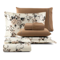 Kit Cobre Leito Casal Queen 6 Peças Tecido 100% Algodão Colcha Piquet De Luxo Estampado Queem Jogo De Cama Quenn