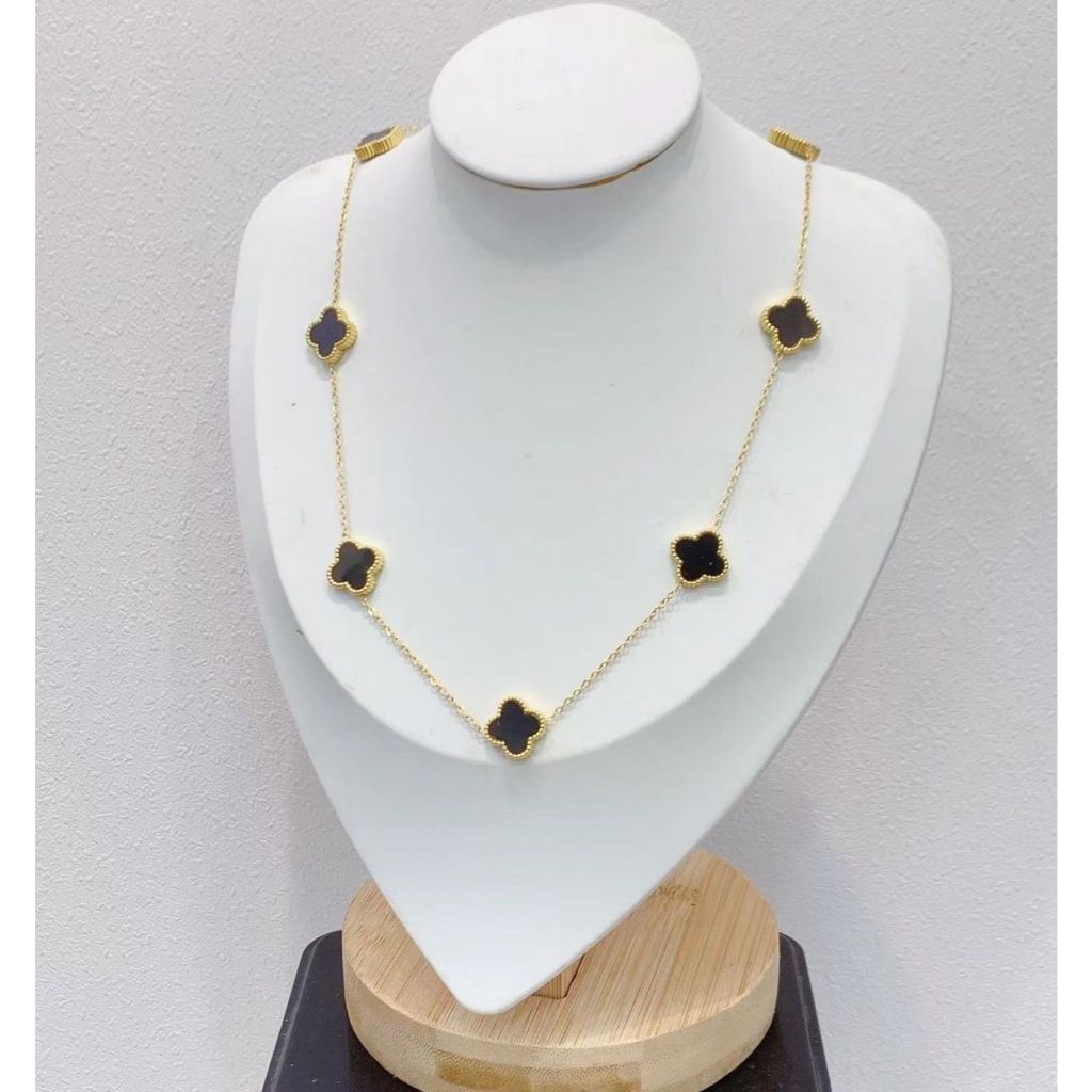 Colar de madrepérola dupla face em aço titânio banhado a ouro 18K não desbota em Oferta na Shopee