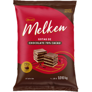 Gotas De Chocolate Nobre Melken 70% Cacau 1,010kg - Harald em Oferta na Shopee