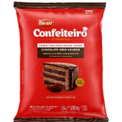 Cobertura Confeiteiro Fracionada Chocolate Meio Amargo em Gotas 1,01kg Harald