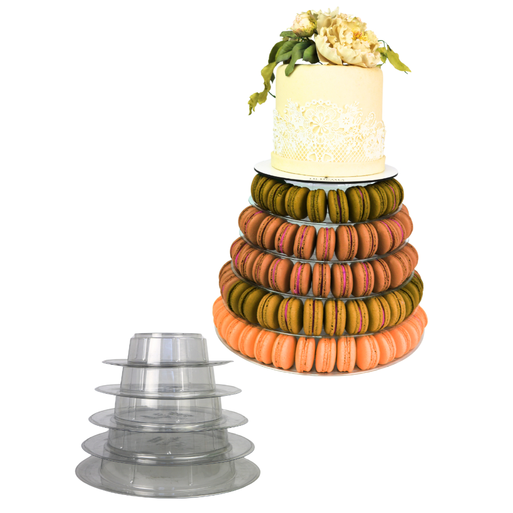 Tabuleiro 5 Pisos Torre Expositor para Doces e Bolo Luxo Mesa de Festa Decoração Casamento Festas