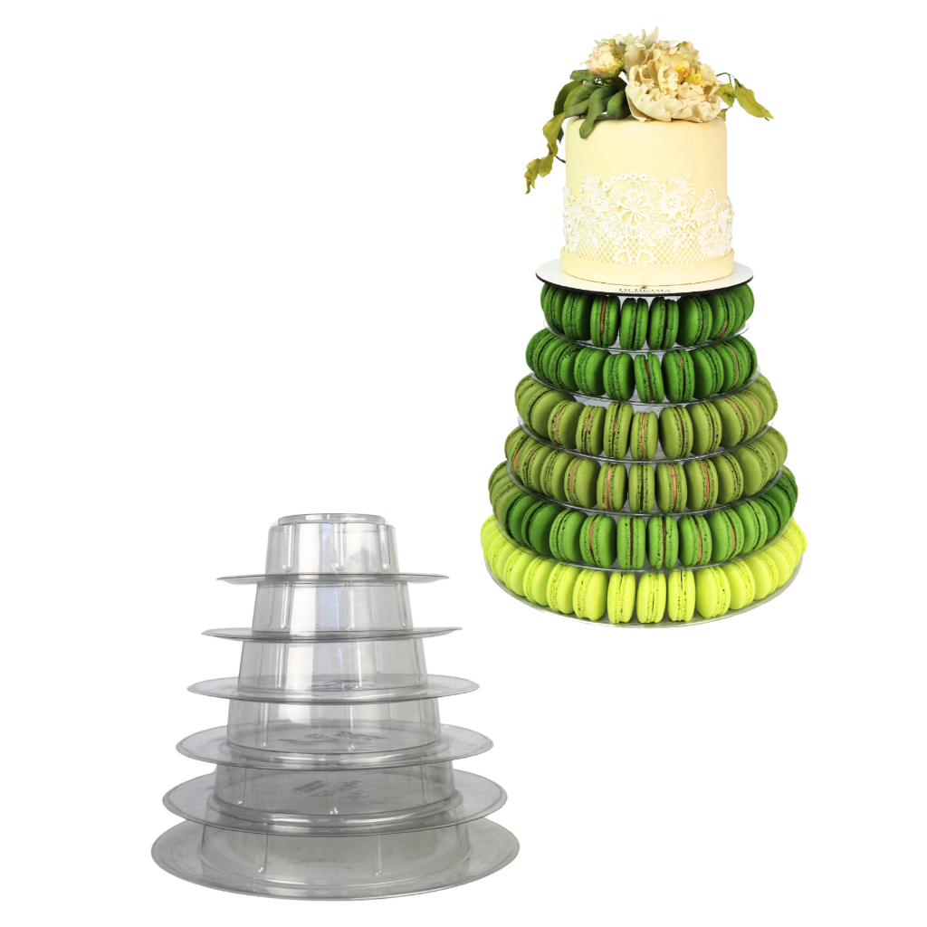 Tabuleiro 6 Pisos Torre para Doces Macarons e Bolo Expositor Mesa de Festa Decoração Aniversários