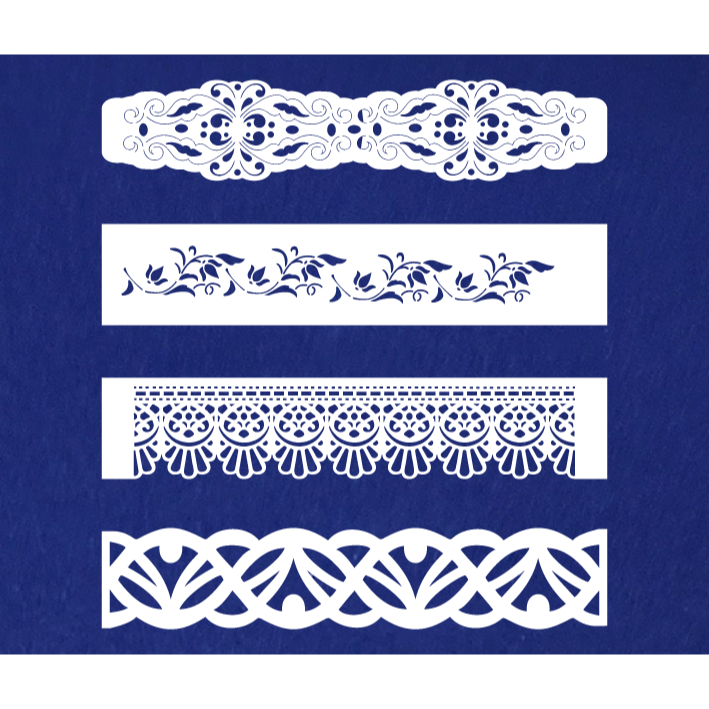 Stencil Para pintura Barrados Grupo 2 06x30cm em Oferta na Shopee