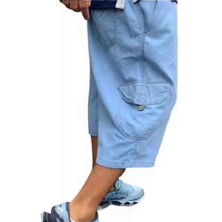 Bermuda Cargo Jeans Ou Sarja Dazzling Original Cós Elástico 6 Bolsos top em Oferta na Shopee