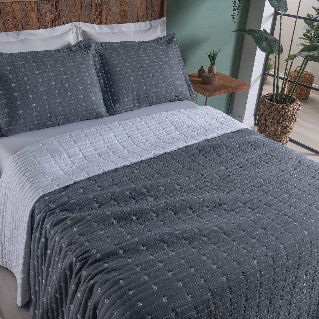 Cobre Leito Decor micropercal 200 fios cobre leito bordado e  porta travesseiro com debrum