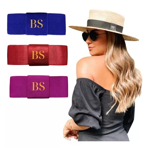 3 Faixas Personalizada Com Sua Inicial Elástico Para Chapéu de Palha Praia Acessórios P/ Chapéus em Oferta na Shopee