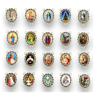 Entremeios para terços Resinados - 10 ou 30 unidades - Imagem de Santo - Dourado, Níquel ou Ouro Velho em Oferta na Shopee