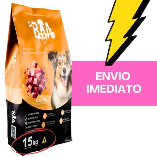 Ração de 15KG sabor CARNE Smart foods - ENVIO IMEDIATO