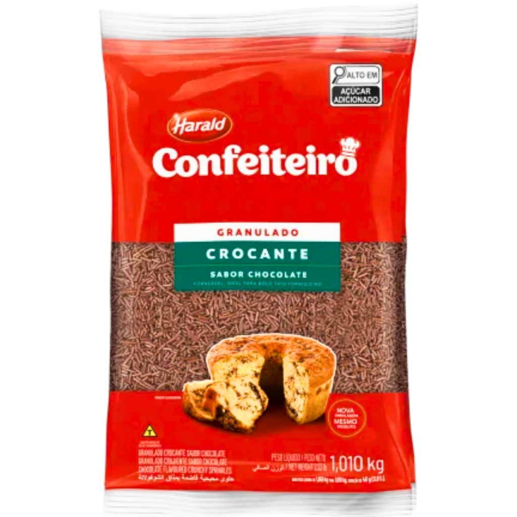 Granulado Crocante Confeiteiro Chocolate 1,050kg Harald em Oferta na Shopee