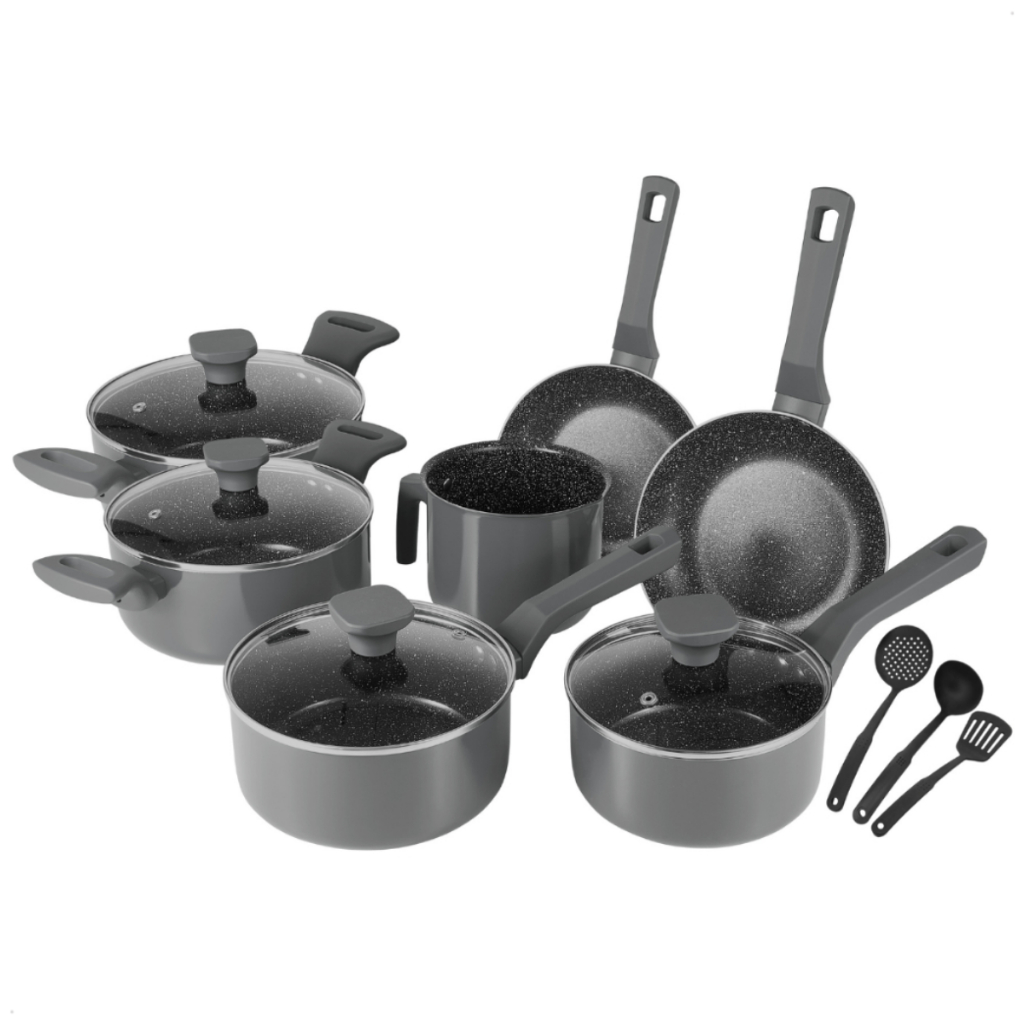 Conjunto De Panelas Cerâmica Antiaderente 10 Peças Frigideira Caçarola Leiteira Panela Fogão Indução Gás Vitrocerâmico