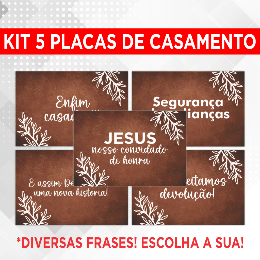 Kit Placa De Casamento Madeira Escura - 5 Plaquinhas Decorativas Entrada Noiva Noivo Pajem Daminha Cortejo
