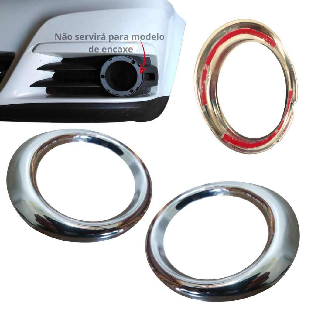 Aplique Cromado Aro Farol Milha Golf 2007 Até 2013 Par