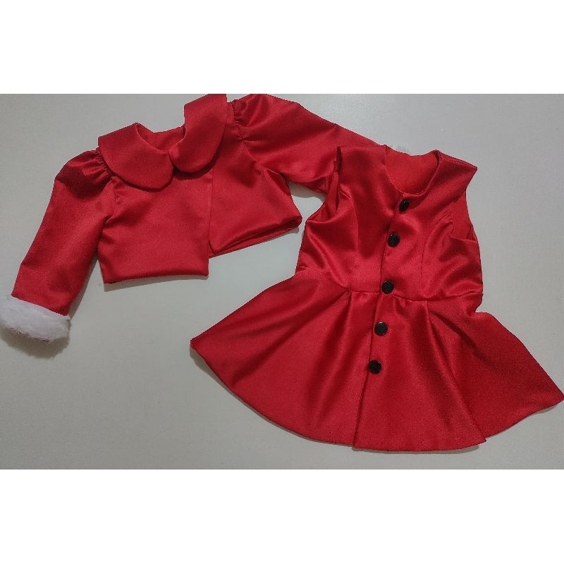 Vestido vermelho/branco/vestido mamãe Noel/vestido natal/vestido réveillon