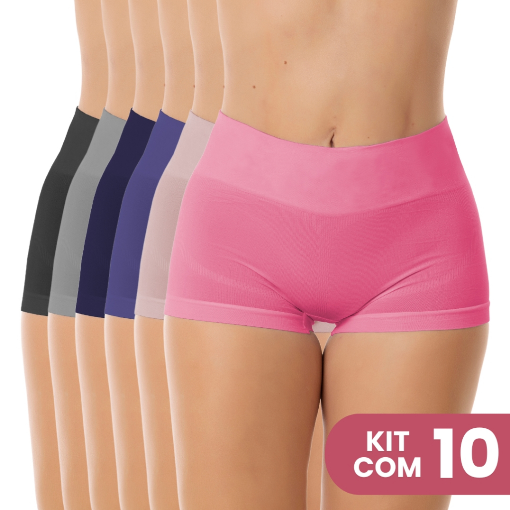 Kit 10 Calcinhas Feminina Cuecas Box Shortinho Calcinha Sem Costura Com Elasticidade