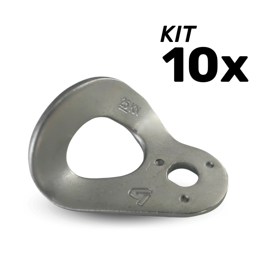Kit 10 Unidades Chapeleta em Aço Carbono p/ Ancoragem Rapel Escalada 4climb