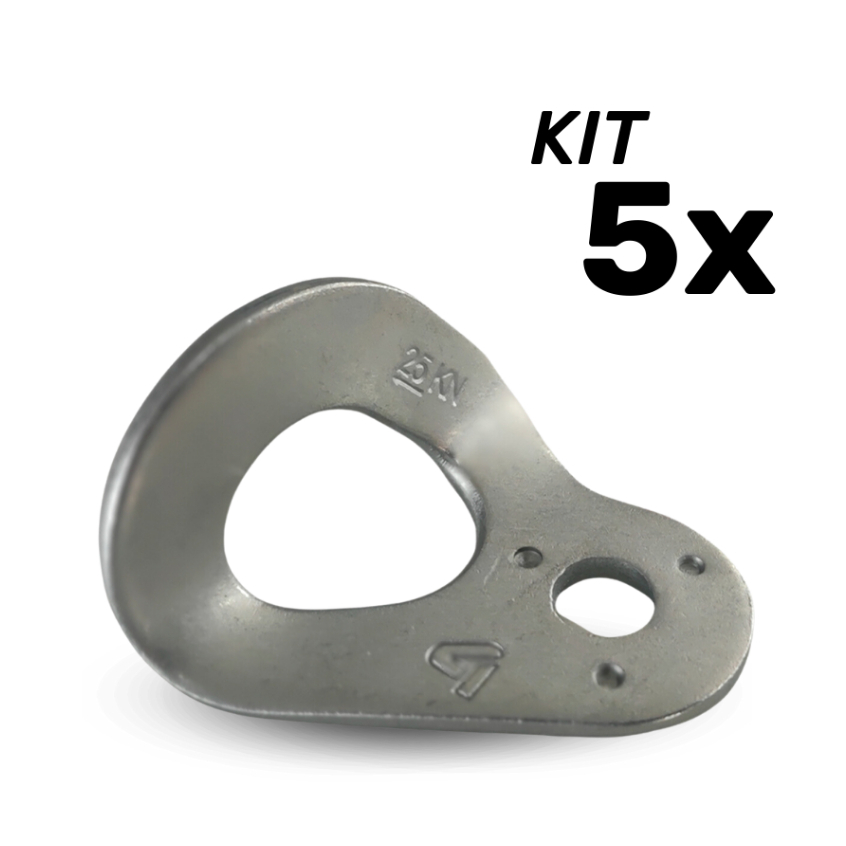 Kit 5 Unidades Chapeleta em Aço Carbono p/ Ancoragem Rapel Escalada 4climb