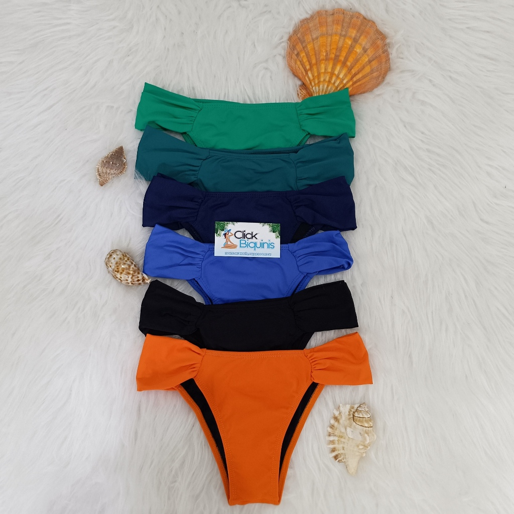 Calcinha de biquíni modelo drapeado (avulsa) - Click Biquínis em Oferta na Shopee