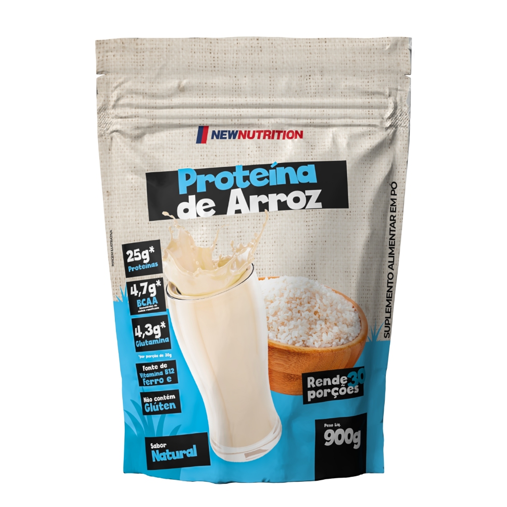 Proteína Do Arroz - Rice Protein New 900g Sabor Natural em Oferta na Shopee