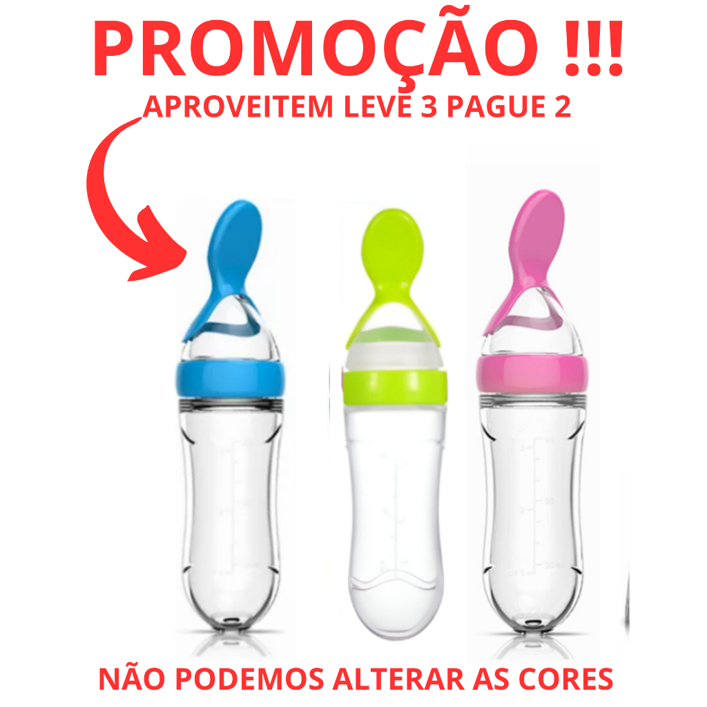 Colher mamadeira dosadora silicone para bebê
