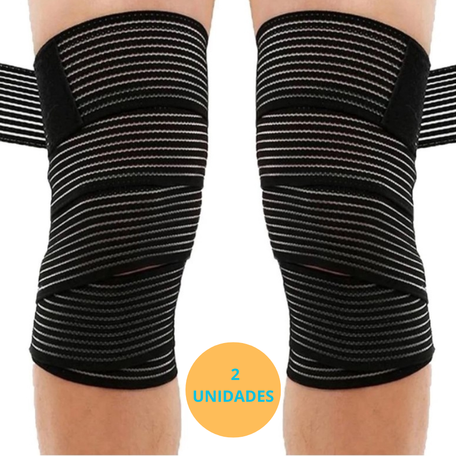 Kit 2x Faixa Elastica Joelho Agachamento Joelheira Para Musculação